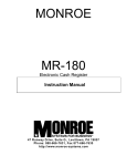 Monroe MR-180 Instruction manual