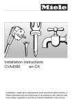 Miele CVA 4066 Installation manual