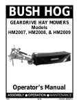 Bush Hog HM2007 Operator`s manual