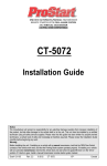 ProStart CT-5072 Installation guide