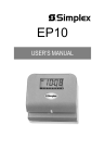 Simplex EP10 User`s manual