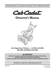 Cub Cadet 530 SWE Operator`s manual