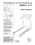 Pro-Form 580 LT User`s manual
