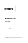 Motorola I335 - Nextel Cell Phone User guide