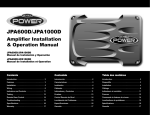 Audiovox JPA1000D - Amplifier Specifications
