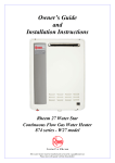 Rheem 27 874 Series Specifications