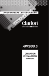 Clarion APX600.5 Owner`s manual