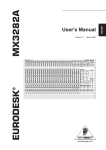Behringer EURODESK MX3282A User`s manual
