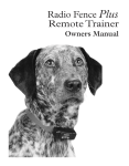 Radio Systems Radio Fence Plus Remote Trainer Instruction manual