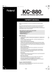 Roland KC-880 Owner`s manual