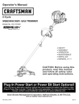 Craftsman WEEDWACKER Incredi-Pull 316.791201 Operator`s manual