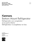 Sears Kenmore Bootom-Mount Refrigerator Use & care guide