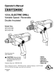 Craftsman 315.101110 Operator`s manual