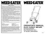 Weed Eater WE18XP Operator`s manual