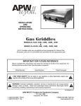 APW Wyott FD-48H Operating instructions