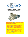 MF DIGITAL Baxter 9100 Installation manual