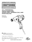 Craftsman 315.262520 Operator`s manual