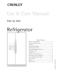 Crosley 242111501 Operating instructions