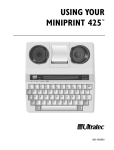 Ultratec Miniprint 425 Specifications