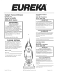 Upright Vacuum Cleaner Owner`s Guide 8800