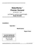 EcoWater Waterworks WS 2000 Specifications