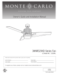 Monte Carlo Fan Company 3KNR52XXD Series Installation manual