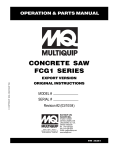 MULTIQUIP FCG1 SERIES Specifications