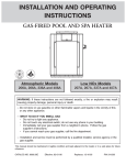 Raypak 337A Operating instructions