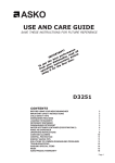 Asko D3251 Operating instructions