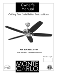Monte Carlo Fan Company 5DCR60XX Owner`s manual