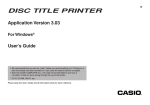 Casio DISC TITLE PRINER User`s guide