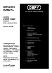 Defy GEMINI PETIT CHEF Owner`s manual