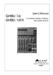 Alto GHIBLI 16 User`s manual