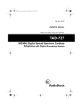 Radio Shack TAD-727 Owner`s manual