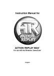 Wii Action Replay Instruction manual