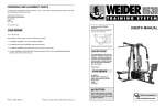 Weider WEEVSY52000 User`s manual