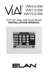 Elan VIA 4.0 Installation manual