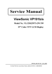 ViewSonic VP191b-1 Service manual