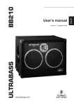 Behringer Ultrabass BB210 User`s manual