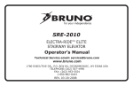 Bruno SRE-2010 Operator`s manual