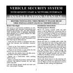 Black Widow Security BW FM 6150 Installation manual
