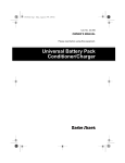 Radio Shack Universal Battery Pack Conditioner/Charger Owner`s manual