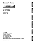 Craftsman 351.217150 Operator`s manual