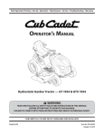 Cub Cadet Series 390 Operator`s manual