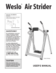 Weslo WLAW55075 User`s manual