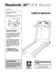 Reebok Rx8200 Treadmill User`s manual