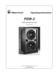 Meyer Sound PSW-2 Operating instructions