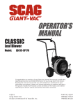 SCAG Giant-Vac LBC15-SP170 Operator`s manual