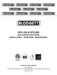 Blodgett DFG200 ADDL Specifications