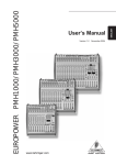 Behringer PMX5000 User`s manual